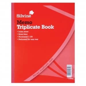 Image of Silvine Triplicate Memo Book 254x203mm PK6