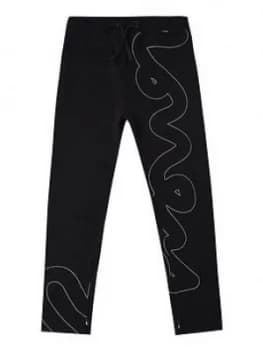Image of Money Boys Large Signature Logo Joggers - Black, Size 14-15 Years