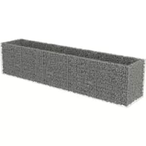 Image of Gabion Raised Bed Galvanised Steel 450x90x100cm Vidaxl Silver