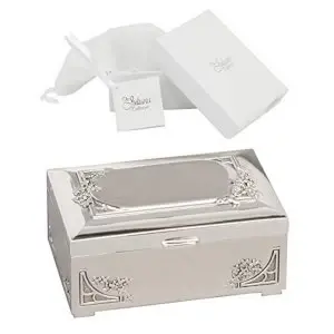 Image of Sophia Silverplated Trinket Box with Engraving Plate