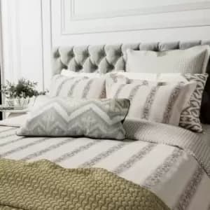 Image of Bedeck of Belfast Hemma Kingsize Duvet Cover, Linen/Chartreuse
