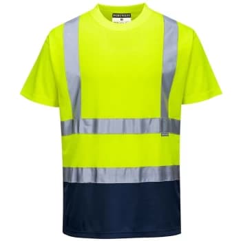 Image of S378YNR4XL - sz 4XL Two Tone T-Shirt - Yellow/Navy - Portwest