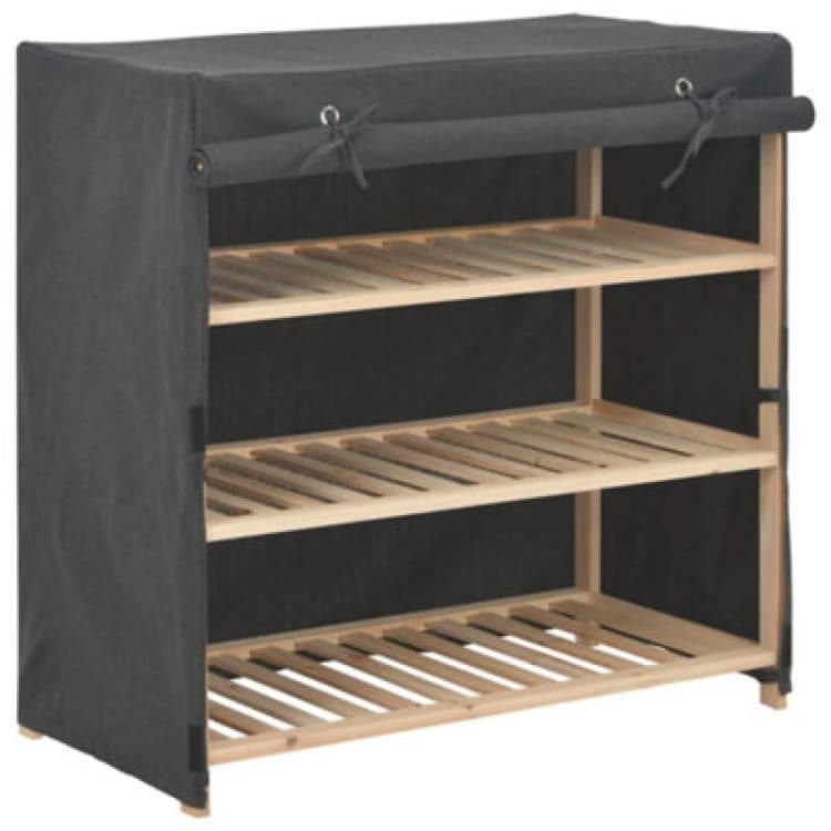 Image of Vidaxl Shoe Cabinet With Cover Grey 79X40X80 Cm Fabric