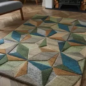 Image of Mayfair Lilianna 120x170cm Embossed Geo Wool Rug