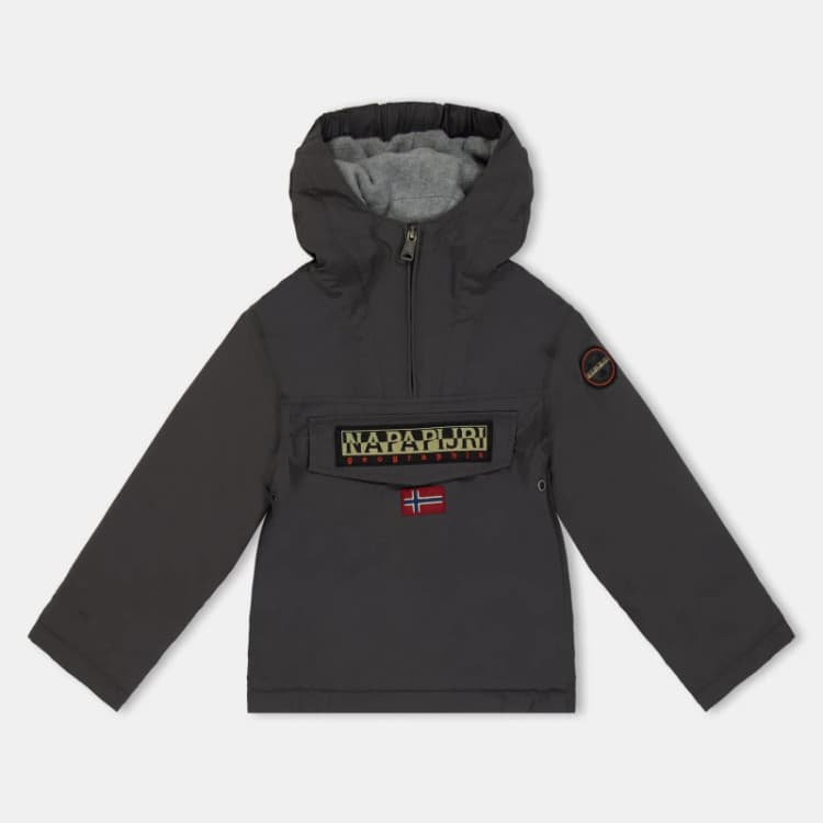 Image of Napapijri Kids Napa Rainforest Waterproof Half-Zip Rain Anorak Dark Grey H98 male 4Y