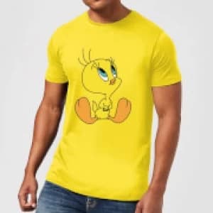 Image of Looney Tunes Tweety Sitting Mens T-Shirt - Yellow - L - Yellow