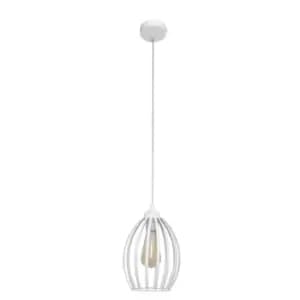 Image of Dali Wire Frame Pendant Ceiling Light White 18cm