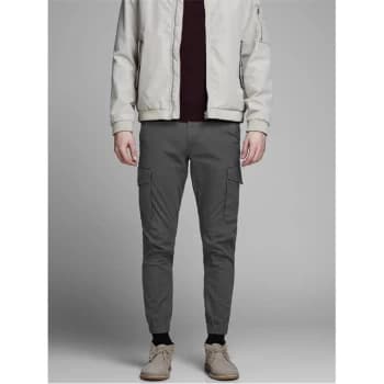 Image of Jack and Jones Flake Slim Stretch Cuffed Cargo Pants - Asphalt