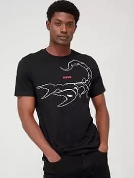 Image of HUGO Darpione Print T-Shirt, Black Size M Men