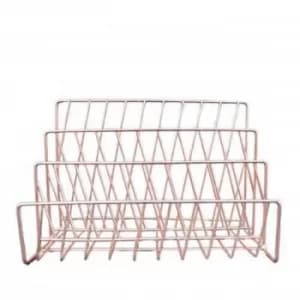 Image of Wire Letter Rack Rose Gold Electroplated 26cm