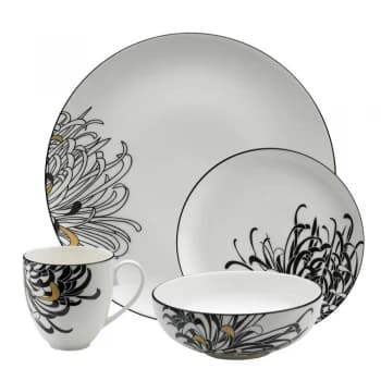 Image of Denby Monsoon Chrysanthemum 16 Piece Tableware Set