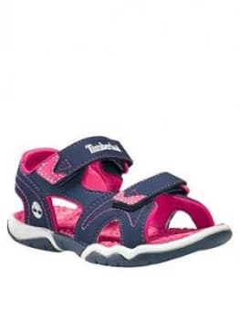 Image of Timberland Girls Adventure Seeker 2 Strap Sandals - Navy/Pink, Size 11 Younger