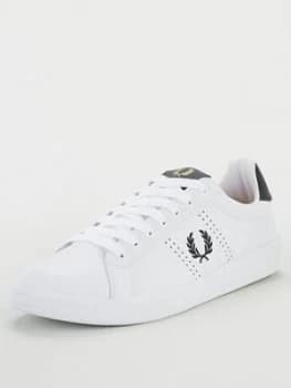 Image of Fred Perry B721 Leather Trainers - White, Size 7, Men
