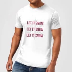 Image of Let It Snow Mens Christmas T-Shirt - White - 3XL