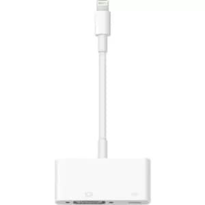 Image of Apple Lightning to VGA Adapter. Connector 2: VGA (D-Sub) Connector contacts plating: Gold Product colour: White. Quantity per pack: . Connector(s): Li