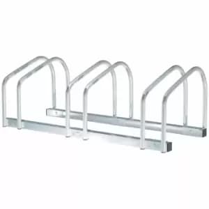 Image of Homcom 3 Bike Parking Rack Silver