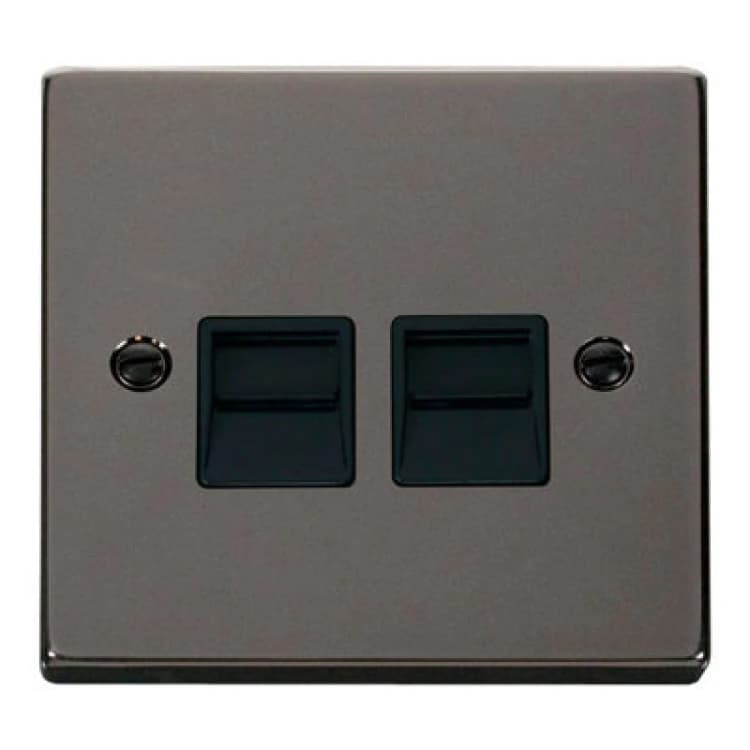 Image of SE Home Black Nickel Master Telephone Twin Socket Black