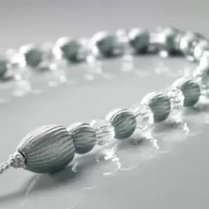 Image of Alan Symonds Earl Satin Woven Beaded Curtain Tie Back, Duck Egg Blue