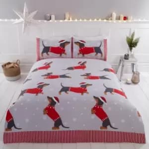 Image of Dachshund Through The Snow Duvet Set - Single