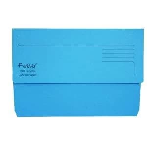 Image of Exacompta Forever Document Wallet Manilla Foolscap Bright Blue Pack of