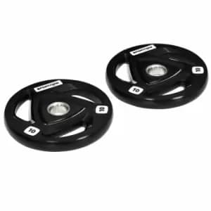 Image of Sportnow Olympic Weight Plates For 2'' Barbell Bar With Tri Grips, 2 X 10Kg
