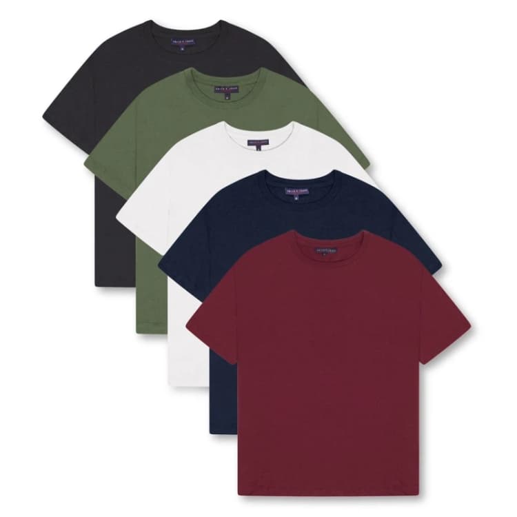 Image of Smith & Jones 5 Pack 'Chillout' T-Shirt Burgundy