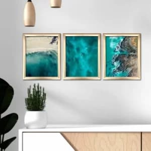 Image of 3ACT-004 Multicolor Decorative Framed MDF Painting (3 Pieces)