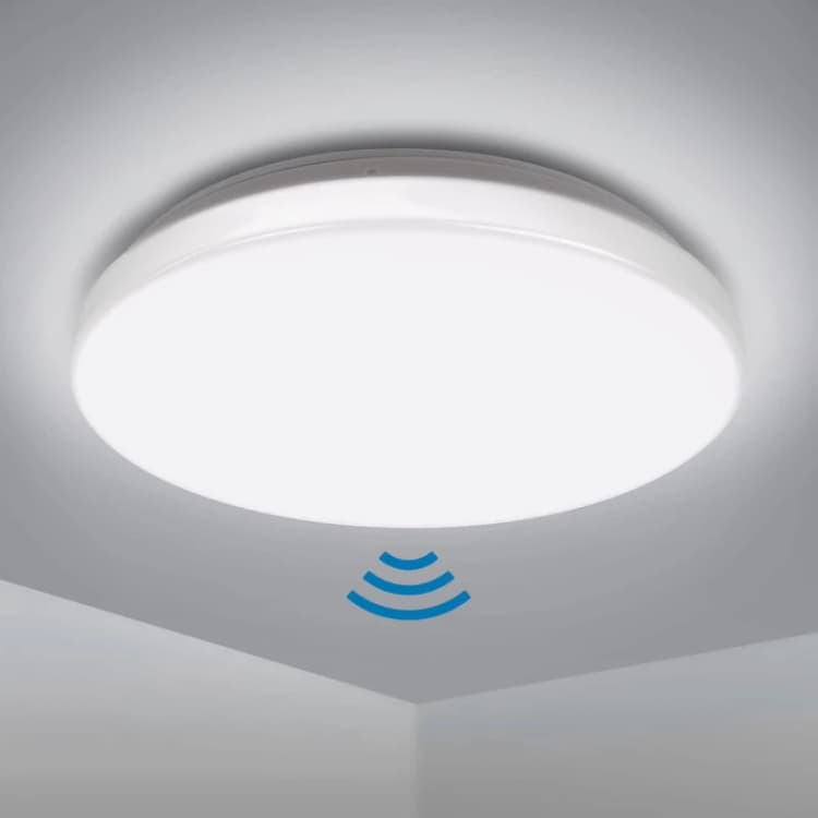 Image of ExtraStar 18W LED Microwave Sensor Ceiling Light Cold White 6500K (33cm Dia) White Unisex