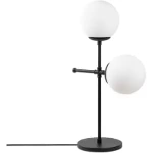 Image of Cristal Model 8 Deco 2-Light Globe Table Lamp Black
