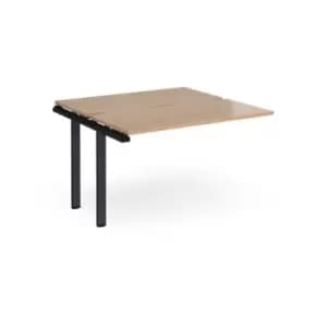 Image of Bench Desk Add On 2 Person Rectangular Desks 1200mm Beech Tops With Black Frames 1200mm Depth Adapt