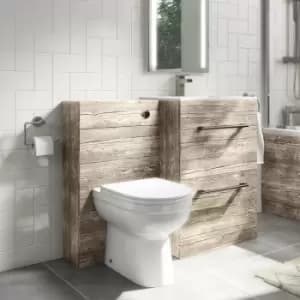 Image of 1100mm Wood Effect Toilet and Sink Unit with Round Toilet - Ashford
