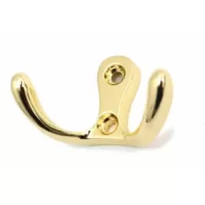 Image of Small Double Coat Hanger Hook Door Wall Bath CK24 Model - Colour Gold - Pack of 10
