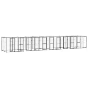 Image of Vidaxl Outdoor Dog Kennel Steel With Roof 26.62 M