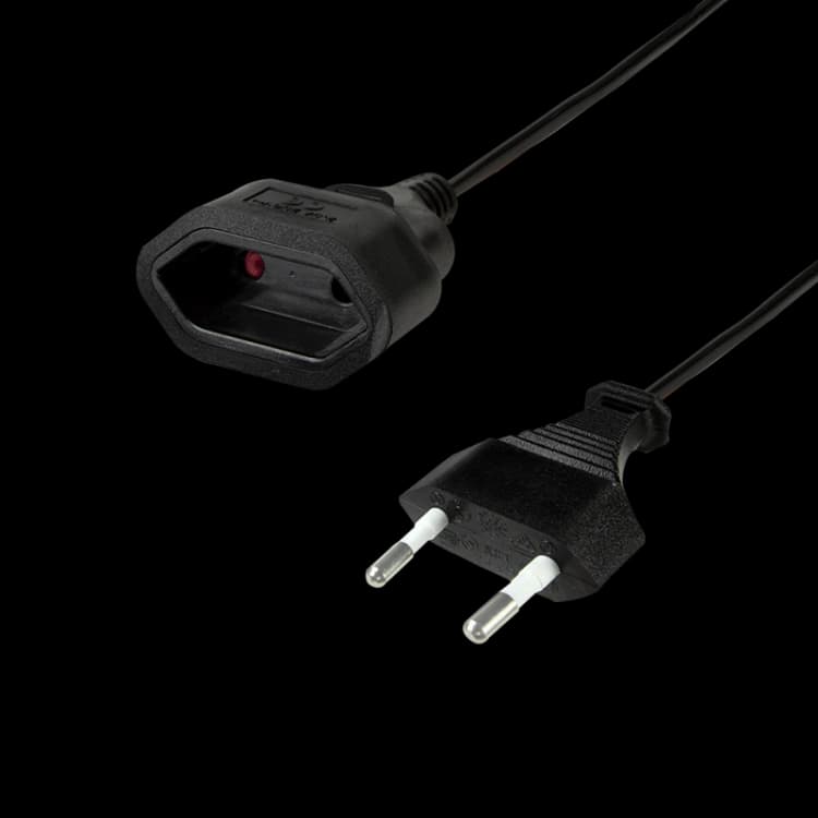 Image of LogiLink Power cable extension. CEE7/16. black. 0.2 m