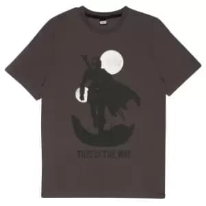 Image of Star Wars: The Mandalorian Womens/Ladies This Is The Way Boyfriend T-Shirt (L) (Charcoal)