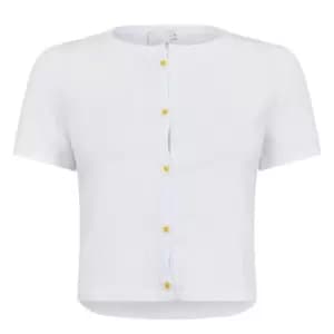Image of Skinny Dip Daisy Crop Cardigan - White