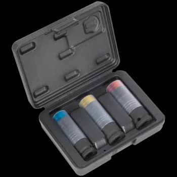 Image of Sealey 3 Piece 1/2" Drive Ultra Power Impact Socket Set for Alloy Wheels 1/2"