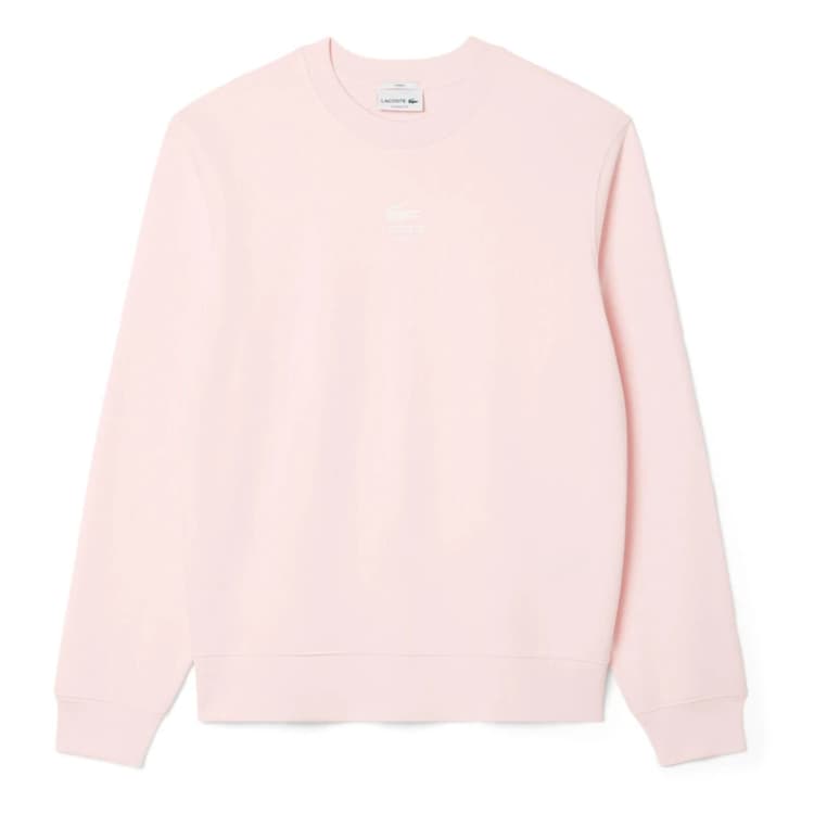 Image of Lacoste Printed Fleece Sweatshirt Pink male XS