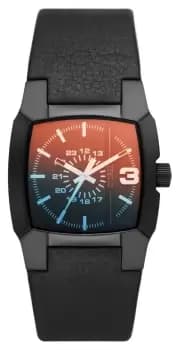 Image of Diesel DZ2000 Cliffhanger Black Dial Black Leather Strap Watch