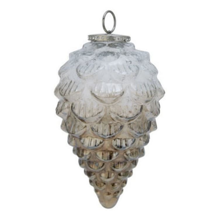 Image of Hill Interiors Coffee Ombre Collection Pine Cone Bauble - Glass - L11 X W11 X H18 Cm