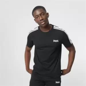 Image of Lonsdale 2 Stripe Crew Tee - Black