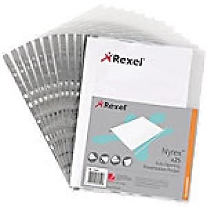 Image of Rexel Punched Pockets 12203 A4 Transparent Polypropylene 23 x 30.7cm 25 Pieces
