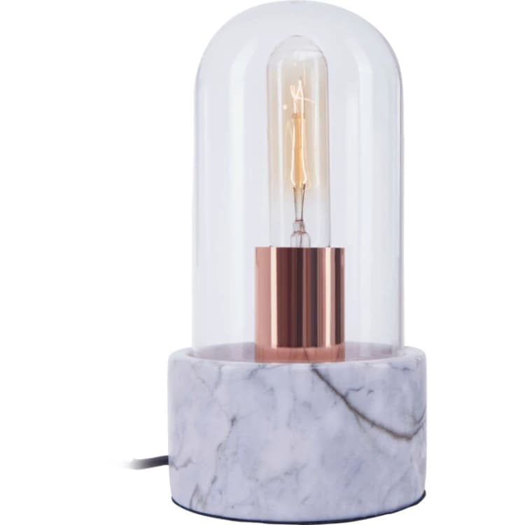 Image of Premier Housewares Interiors by Premier Lamonte Marble Base Bell Lamp Grey
