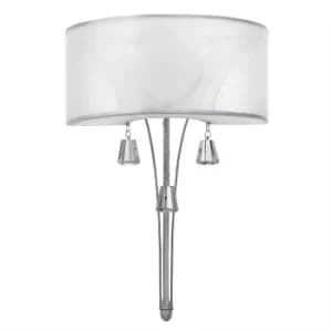 Image of Mime 2 Light Indoor Wall Light Brushed Nickel, E14