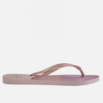 Image of Havaianas Girls Slim Palette Glow Flip Flops - Lilac - UK 12-13 Kids