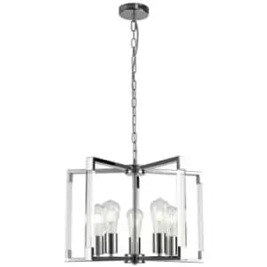 Image of Built-in LED pendant lamp Canto Nickel polished 5 bulbs 44cm