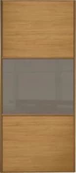 Image of Wickes Sliding Wardrobe Door Wideline Oak Panel and Cappuccino Glass - 2220 x 762mm