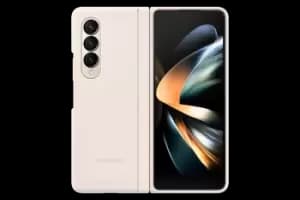 Image of Samsung Slim Standing Cover for Galaxy Z Fold4 in Sand (EF-MF936CUEGWW)