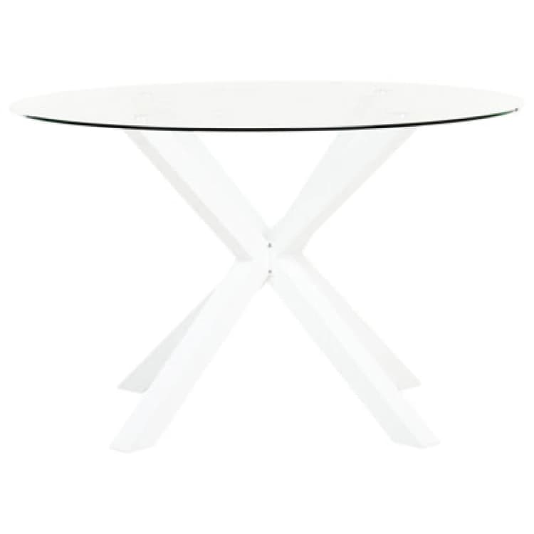 Image of Beliani Garden Dining Table Maletto 120 Cm 120 Cm Glass White