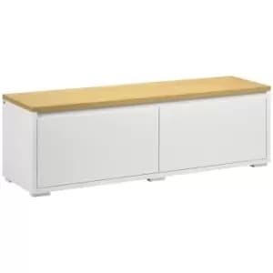 Image of HOMCOM TV Stand, 140cm Modern TV Unit with 2 Cupboards for TVs up to 65", Wood Entertainment Unit for Living Room, White